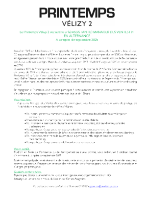 Couverture de Assistant manager des ventes