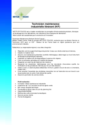 Couverture de Technicien maintenance industrie
